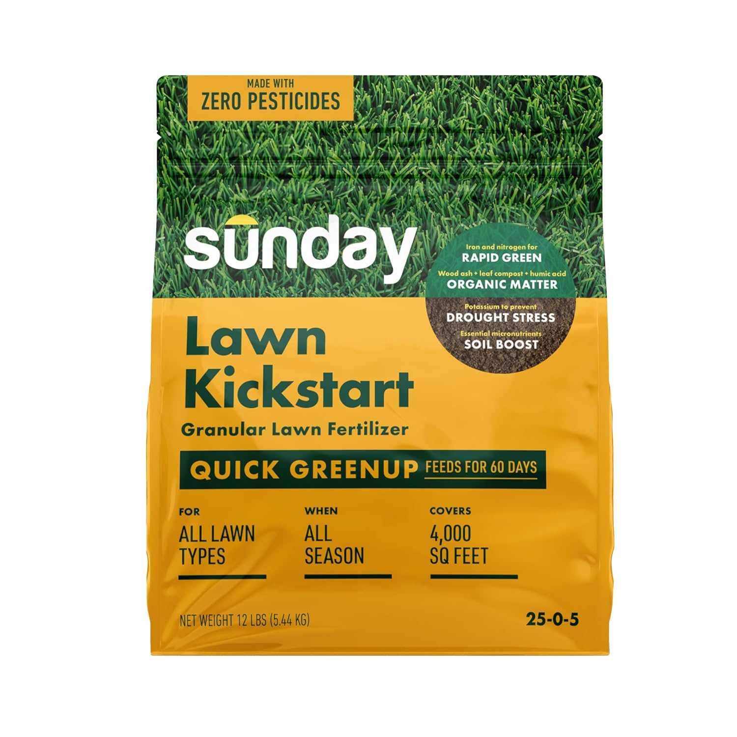 Sunday Lawn Kickstart Granular Fertilizer for Rapid Growth