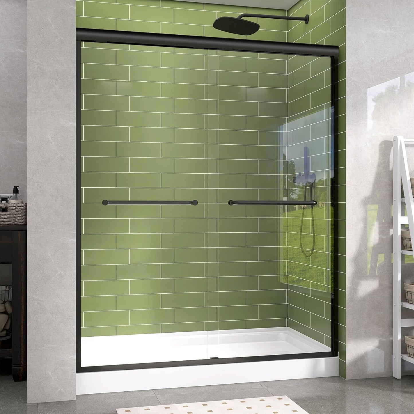 GETPRO Shower Door Double Sliding 57-60 in. W x 72 in. H