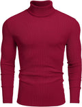 Men's Ribbed Turtleneck Sweater Casual Long Sleeve Pullover COOFANDY