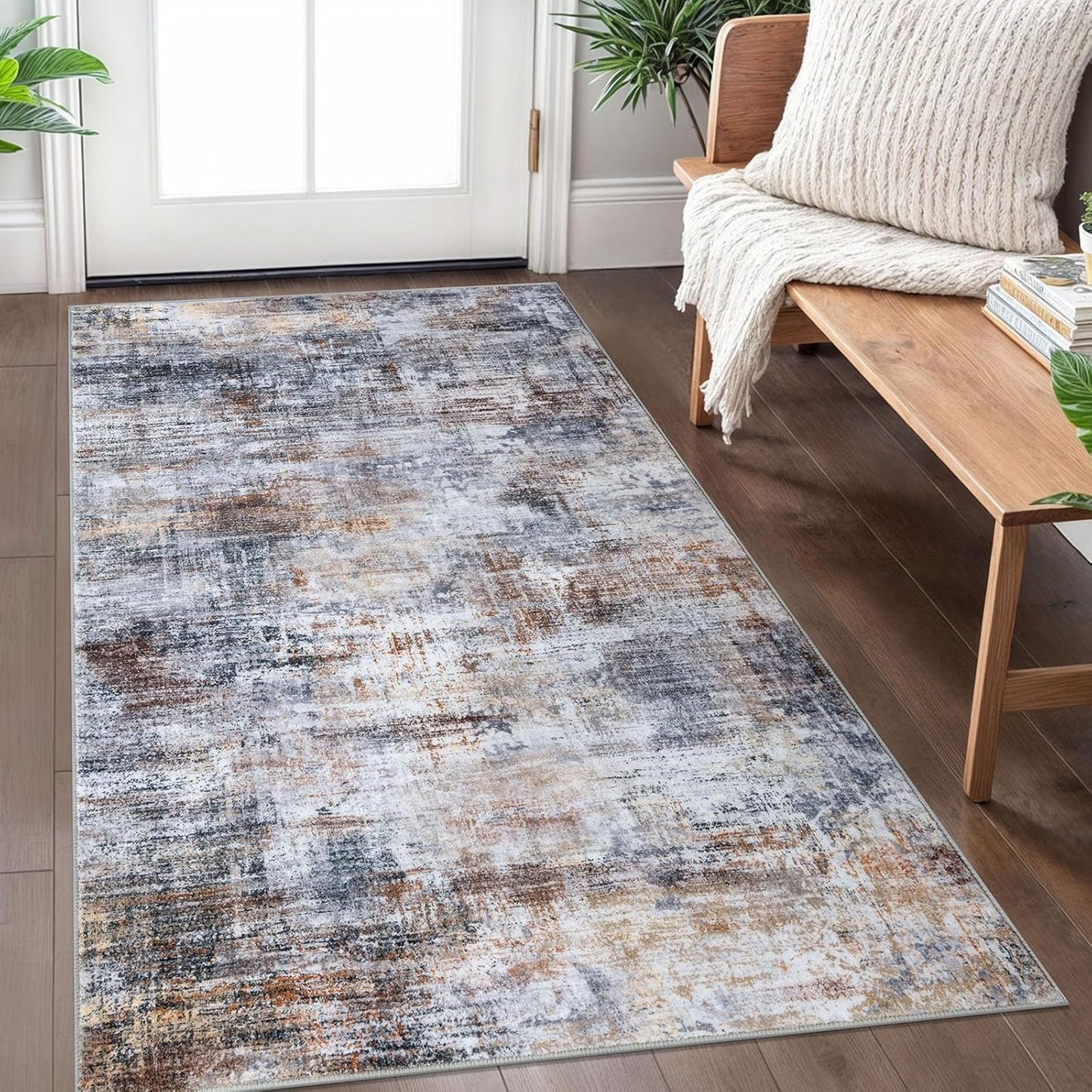 IOHOUZE Abstract Area Rug 3x5 Ft Washable Non Slip Kitchen Rug