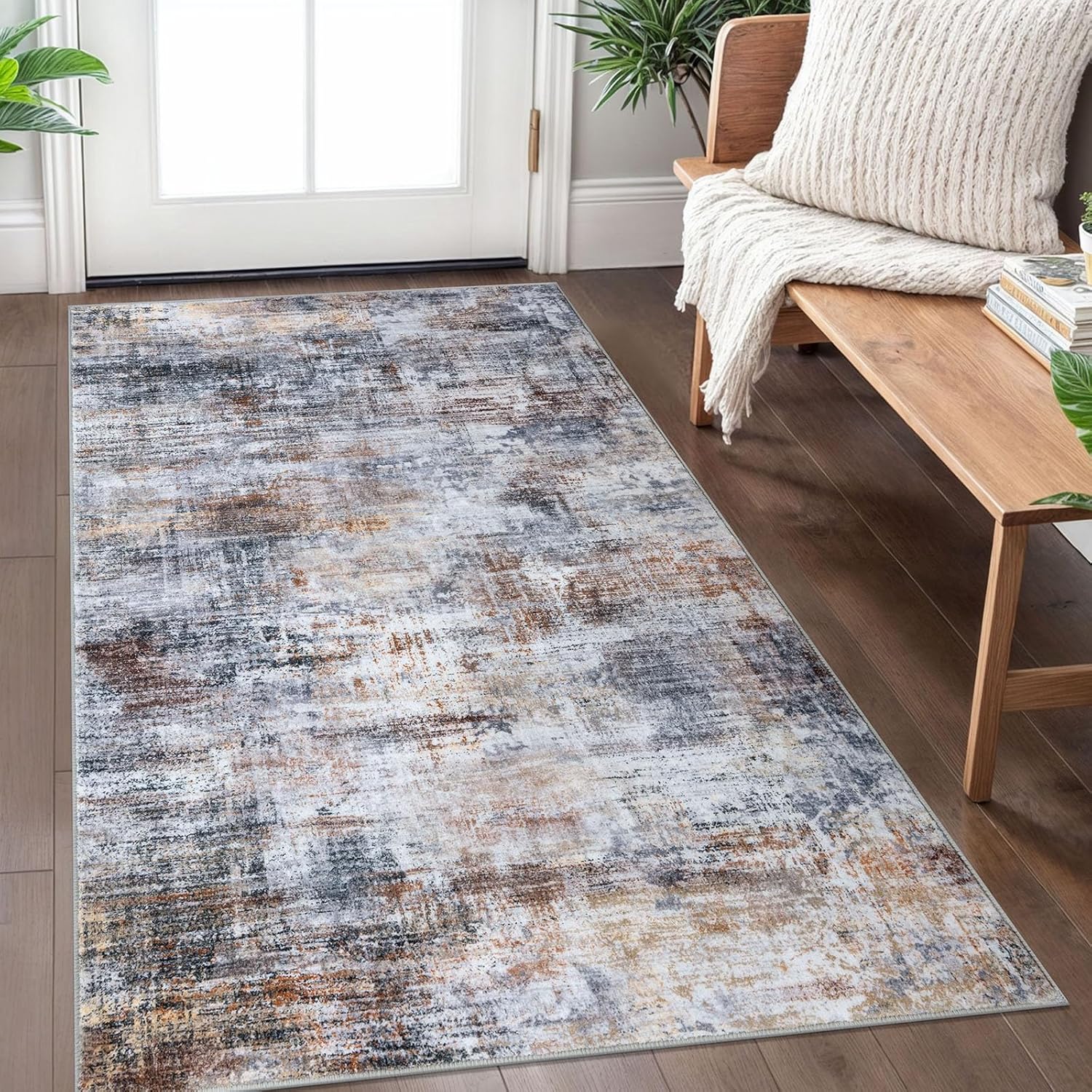 IOHOUZE Abstract Area Rug 3x5 Ft Washable Non Slip Kitchen Rug