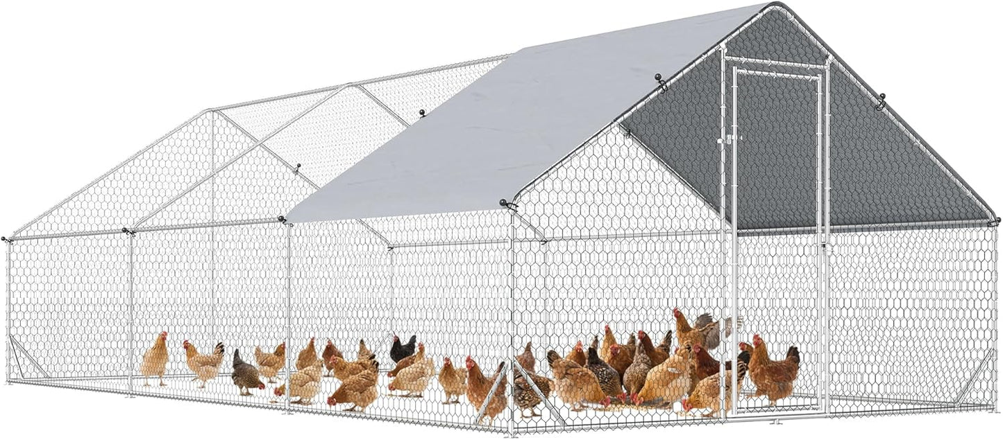 PawHut Large Chicken Coop with Waterproof Cover for Poultry