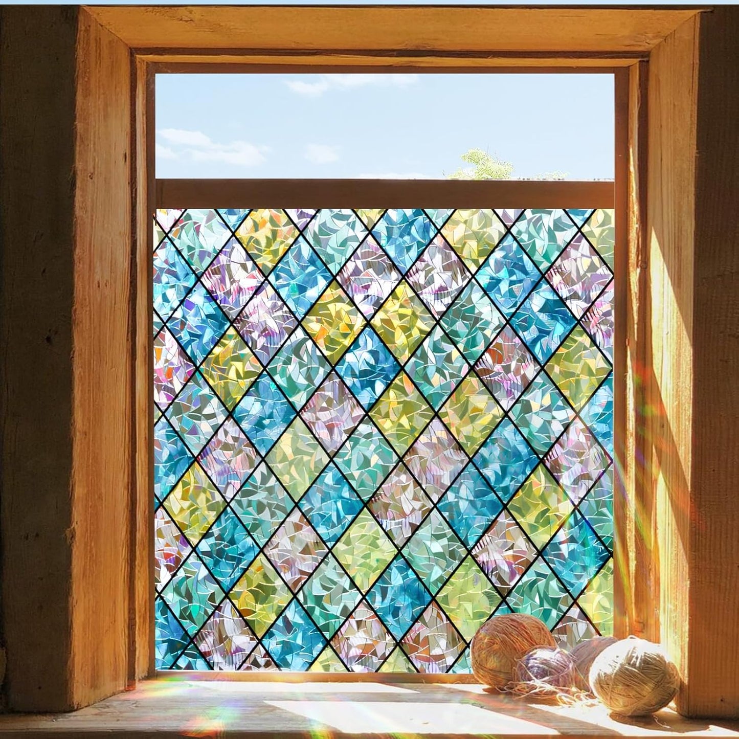 3D Rainbow Window Privacy Film for Colorful Home Decor