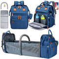 Diaper Bag Backpack Blue with Detachable Changing Station - Large
