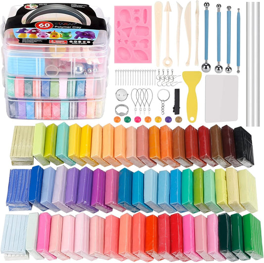 CiaraQ Polymer Clay Set with 60 Colors and Sculpting Tools