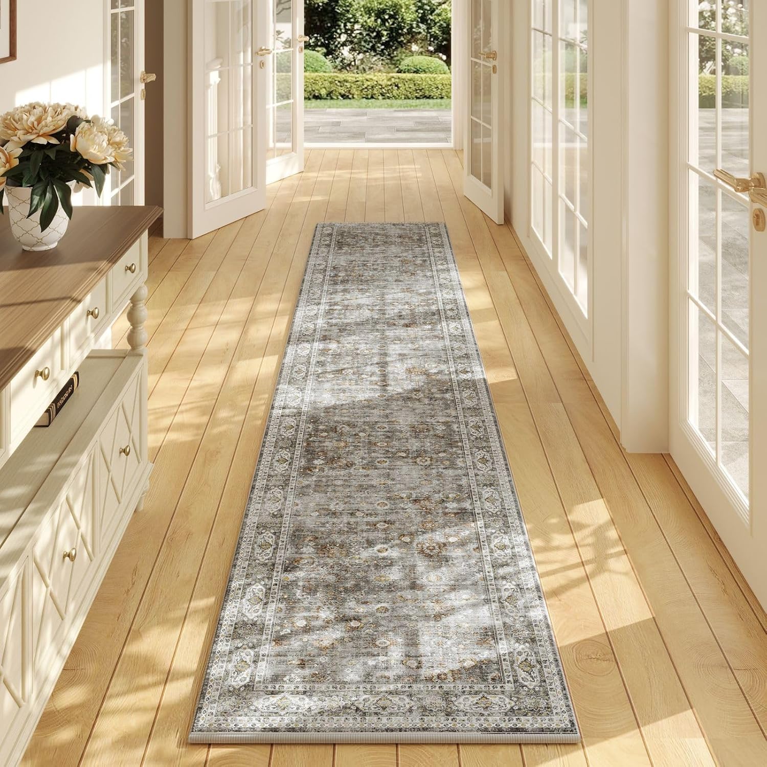 Non Slip Vintage Kitchen Runner Rug for Hallways and More