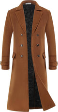 Luxury Full Length Wool Trench Coat for Men - Stylish Winter Wear