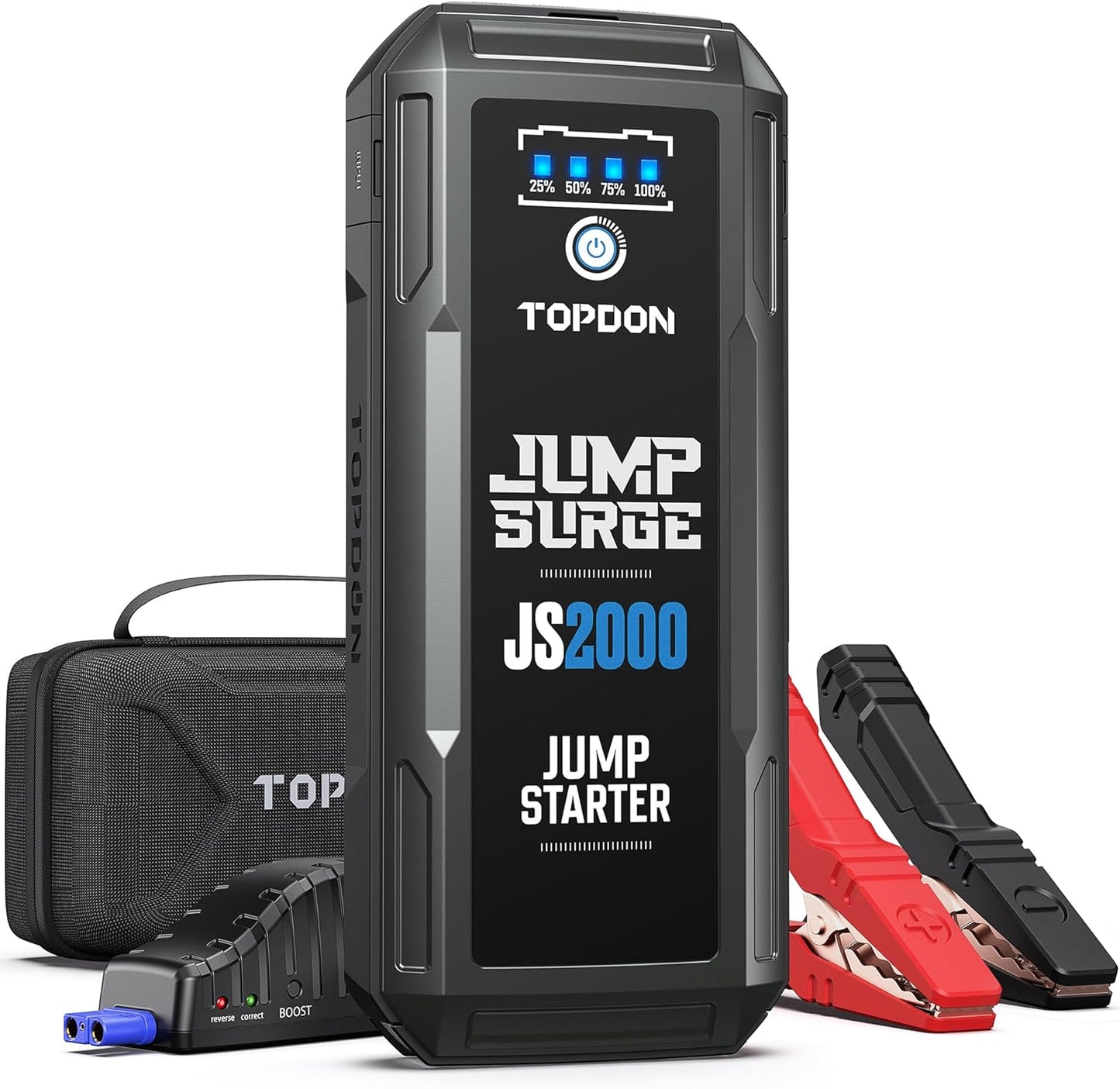 TOPDON 2000A Jump Starter: Power Up 8L Gas/6L Diesel