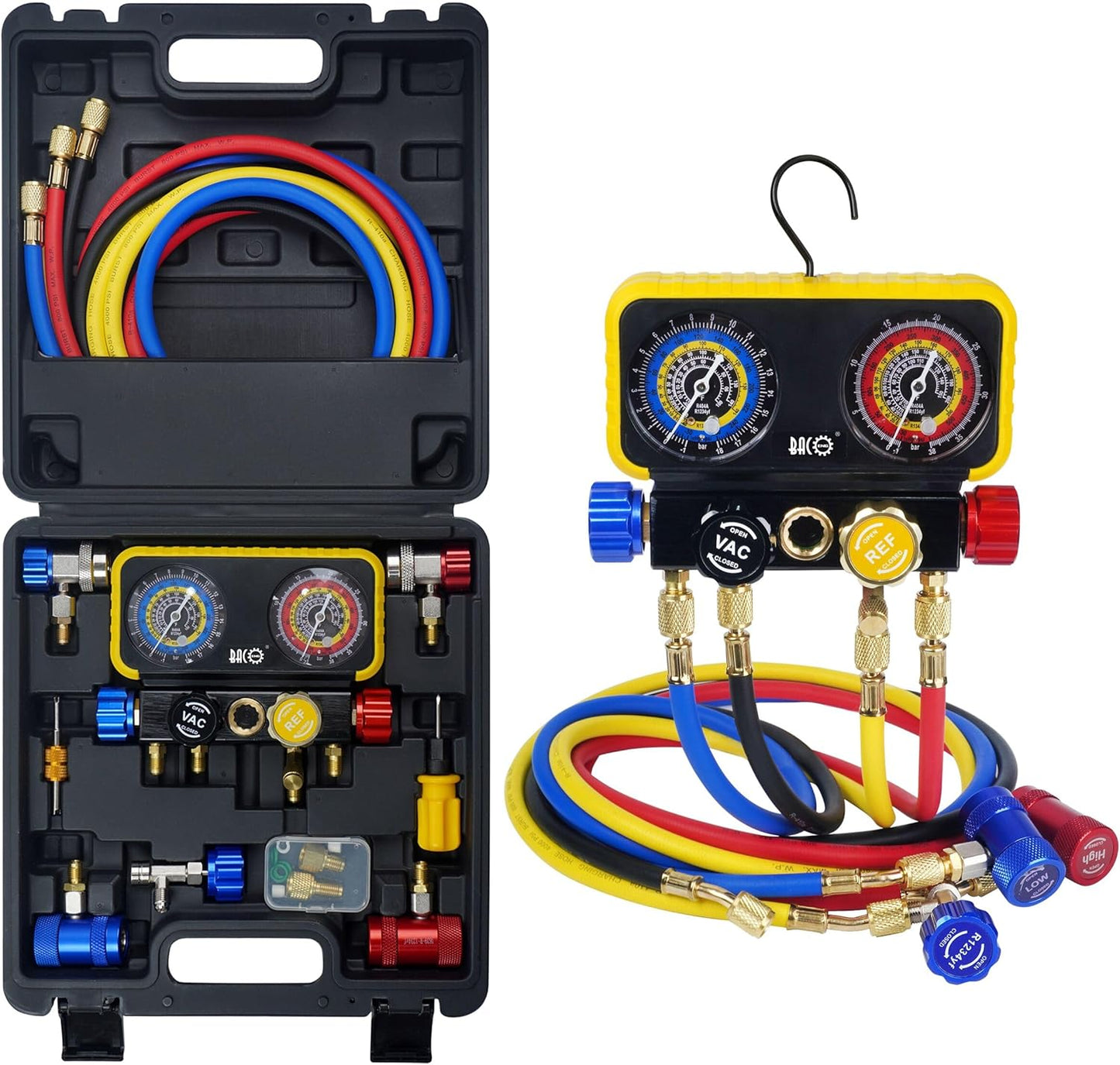 BACOENG AC R1234YF Gauge Set for Efficient Refrigerant Charging