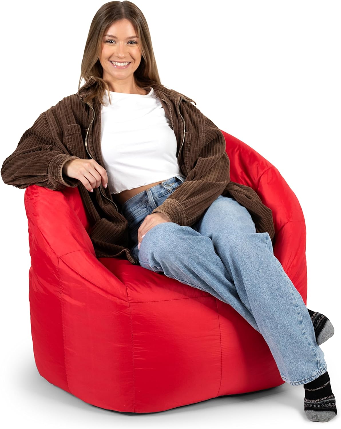 Big Joe Milano Beanbag Chair Red Smartmax for Ultimate Comfort
