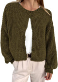 Cardigan Sweaters for Women Cropped Chunky Knit Button (Style WVSL)