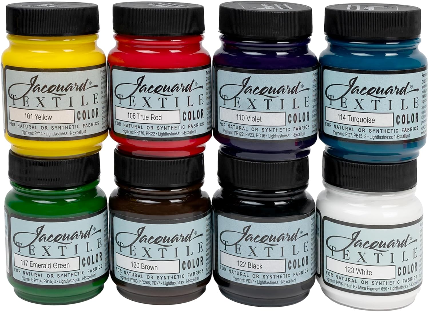 Jacquard Permanent Textile Paint 8 Color Set for Creative Projects