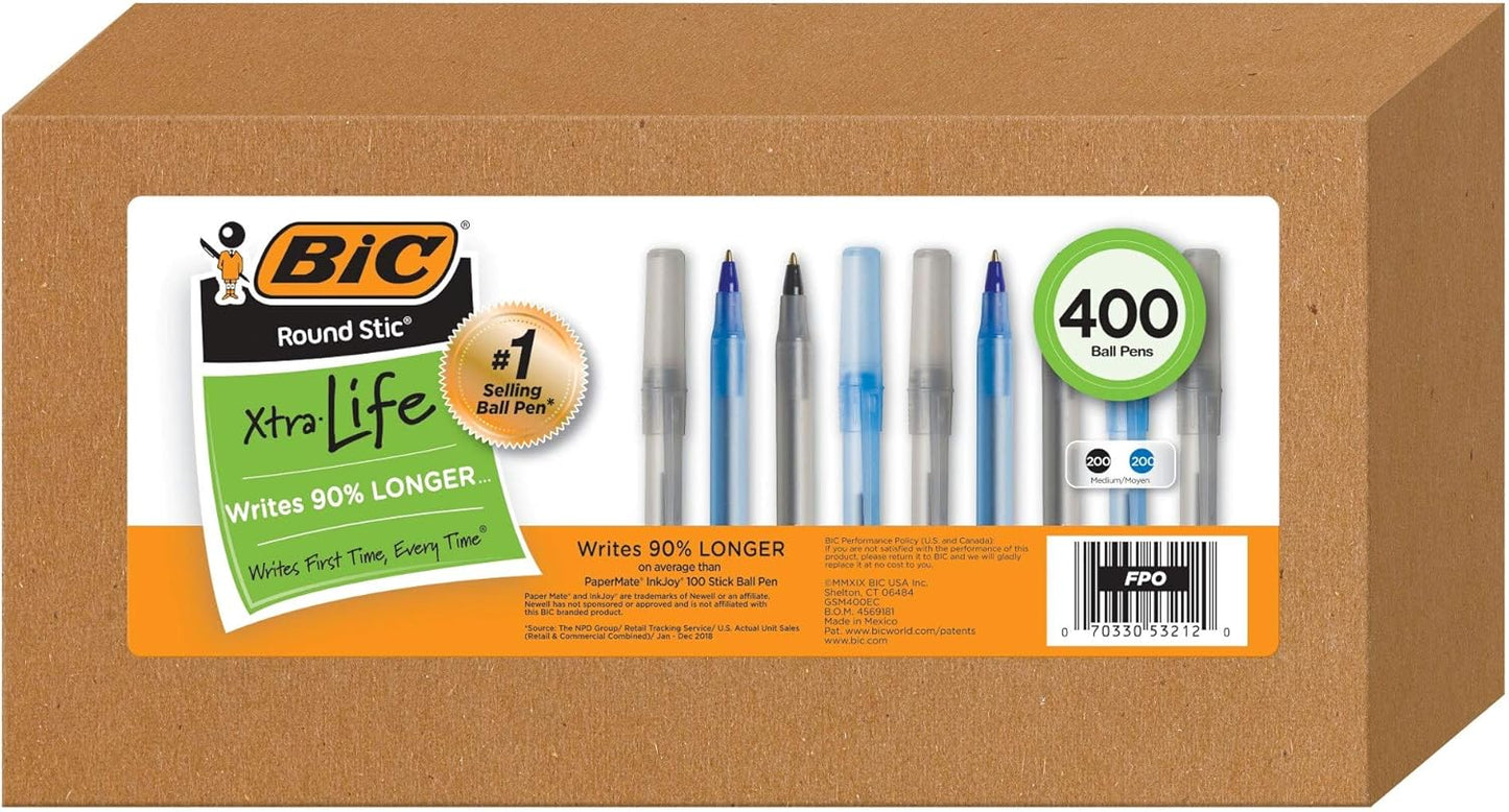 BIC Pens Bulk Pack of 400 for Smooth Writing Experience