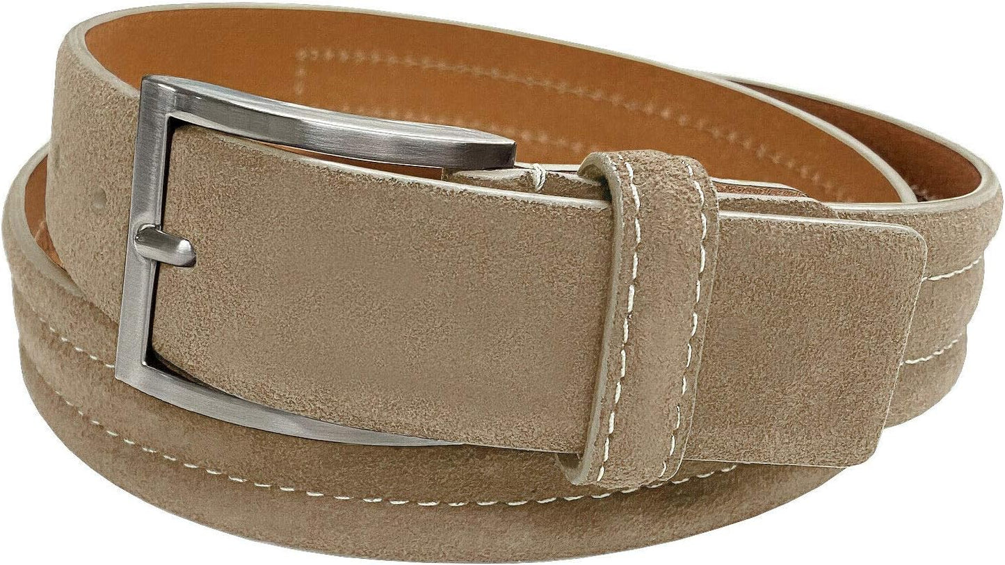 Men's Suede Full Leather Belt for Casual and Dress Styles