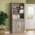 71.4 in Tall Bookshelf with Drawers & Cabinet - Smart Storage for Home