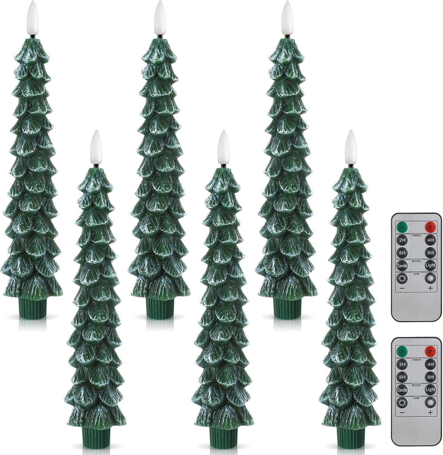Flameless Taper Candles for Christmas with Remote Timer Control