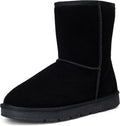 Men's Suede Winter Snow Boots - Warm Fur Lined Mid-Calf