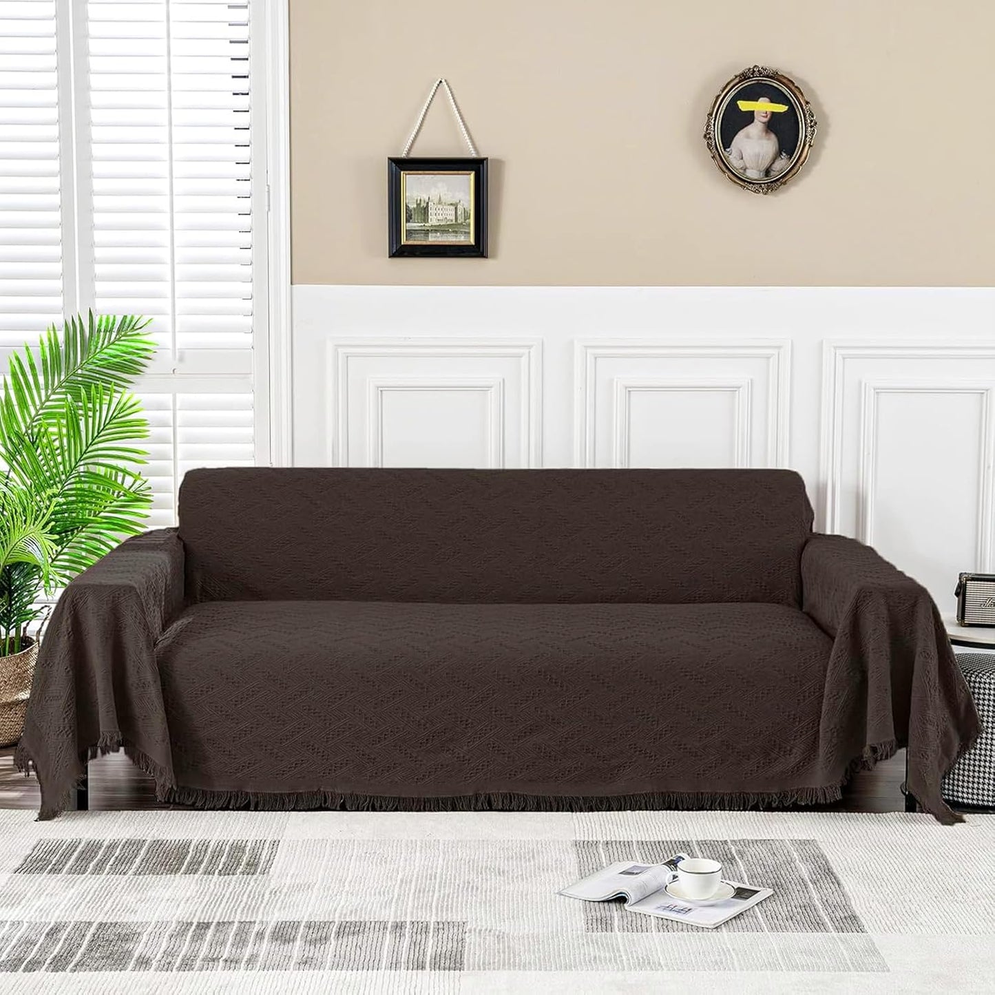 MEETSKY Sofa Covers for 3 Cushion Couch and Sectional Sofa