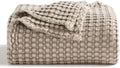 Cooling Cotton Waffle Twin XL Blanket - Lightweight Breathable Throw