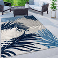Navy Lucca Contemporary Floral Indoor/Outdoor Rug 7ft10in x 10ft