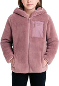 Reebok Girls Fleece Jacket - Cozy Full-Zip Sherpa Teddy Coat
