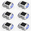 Solar Deck Lights LED Driveway Lights Blue 6 Pack - Durable Outdoor