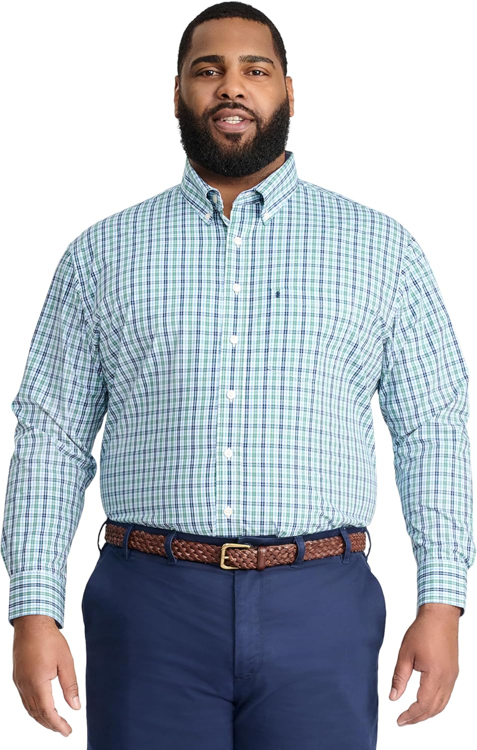 IZOD Men's Big and Tall Performance Comfort Long Sleeve Shirt