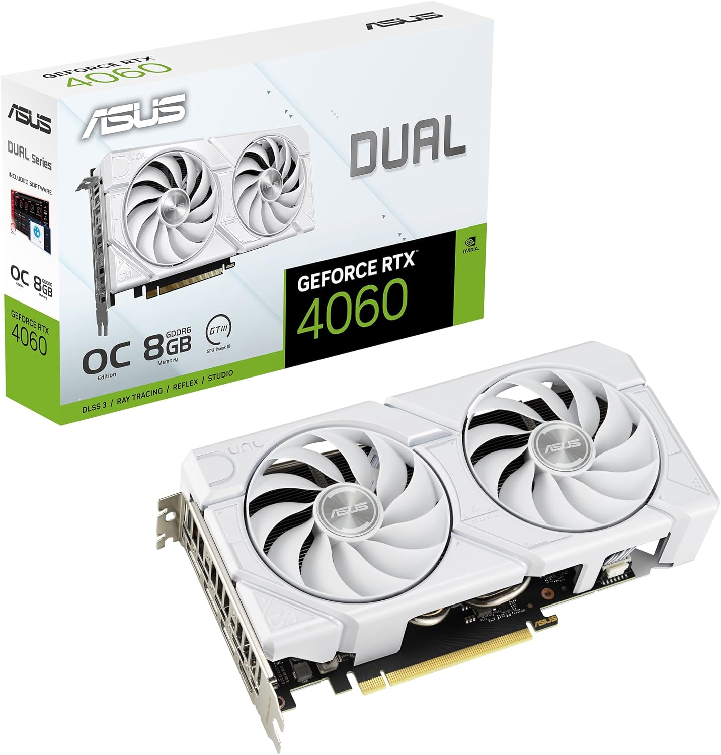 ASUS Dual GeForce RTX 4060 EVO White OC Edition Graphics Card