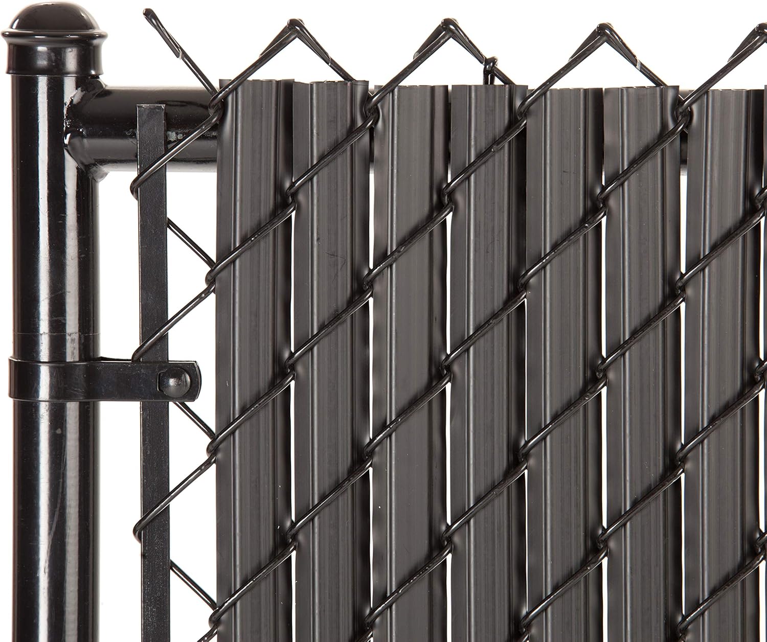 SoliTube Slat Privacy Inserts for Chain-Link Fence - Black