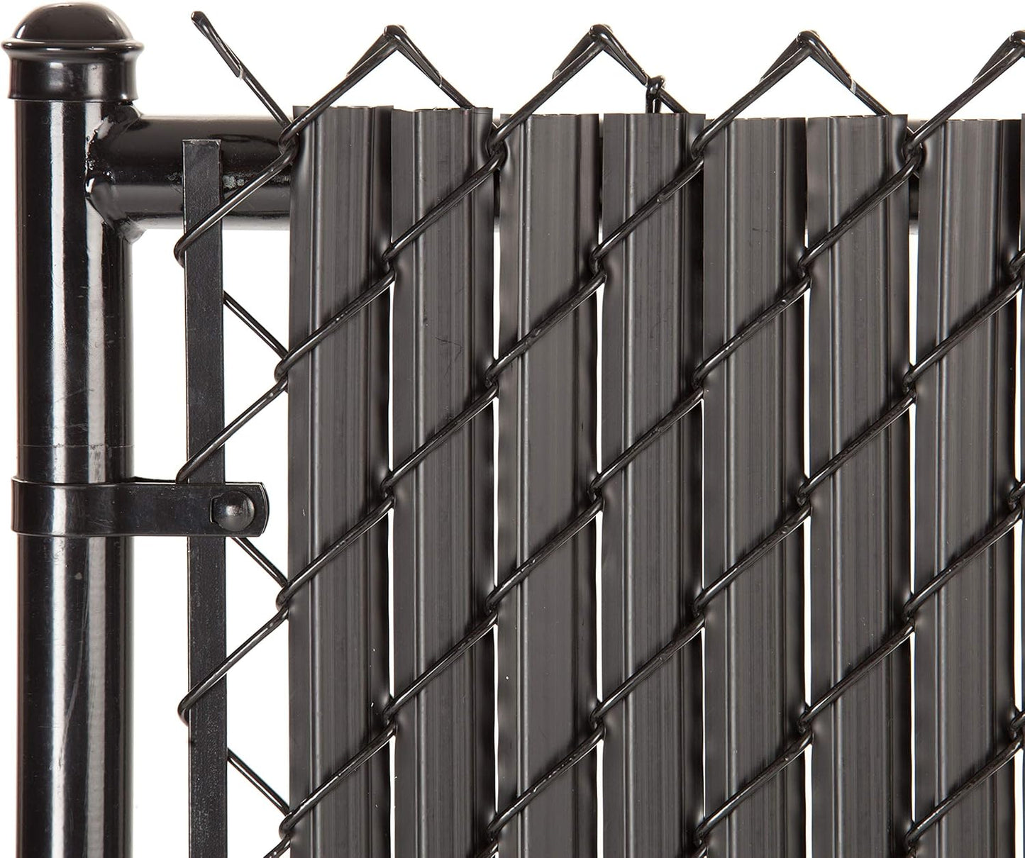 SoliTube Slat Privacy Inserts for Chain-Link Fence - Black