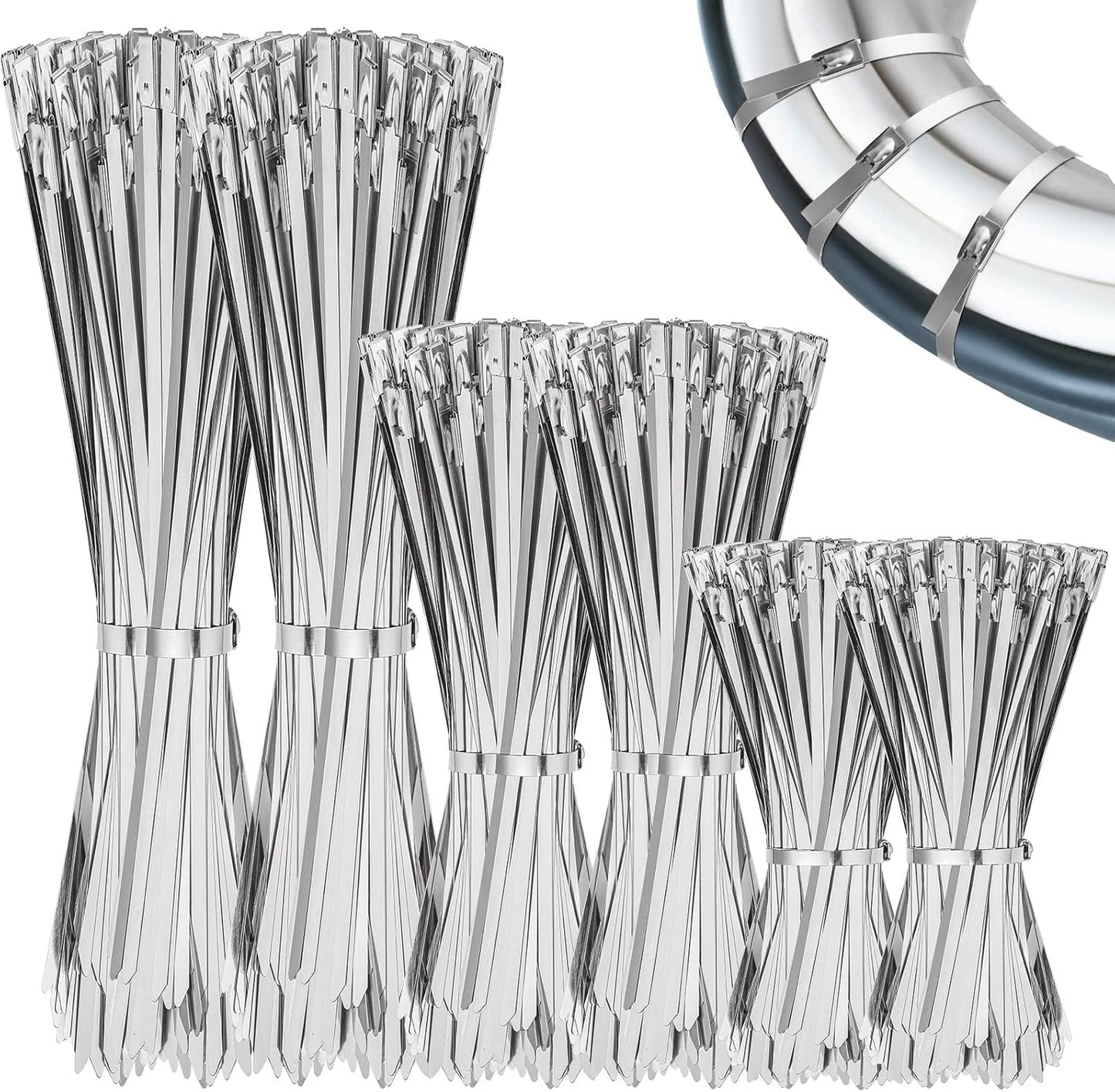 600 Pcs Heavy Duty Stainless Steel Zip Ties for Multi Purpose Use