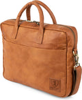 Vintage Genuine Leather Laptop Bag Madrid - Durable Work Briefcase
