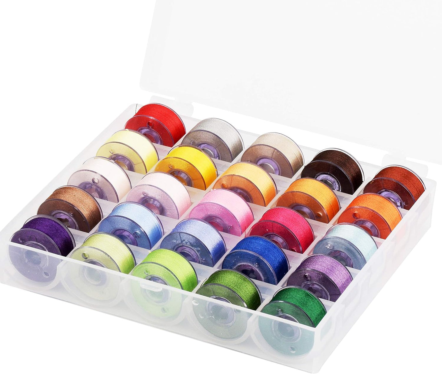 25pcs Simthread Class 15 Bobbins w/ Storage Box