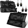 Pair Headlight Assembly Compatible for 2003-2007 Chevrolet Silverado