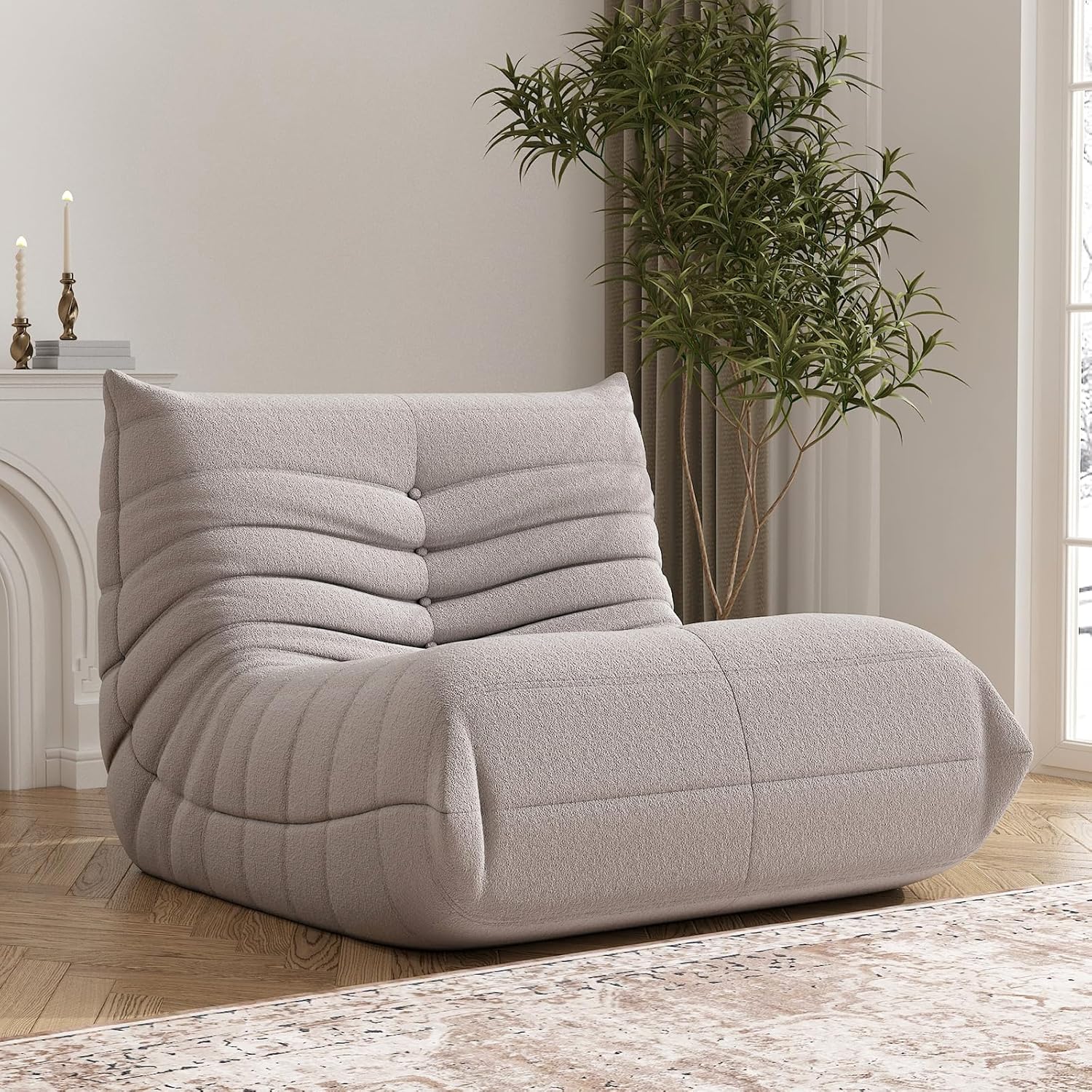 Comfortable Bean Bag Chair for Adults and Teens in Grey Color