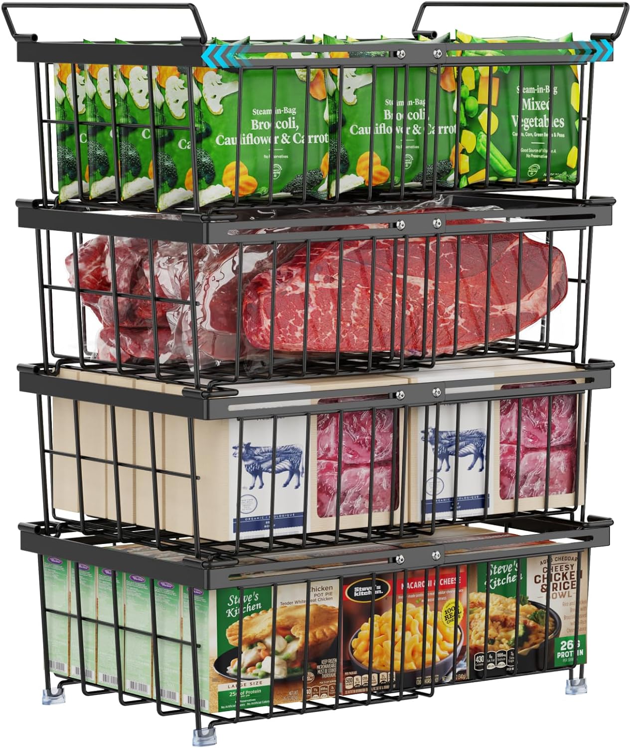 iSPECLE Freezer Organizer Bins for 10 to 20 Cu.FT Freezers