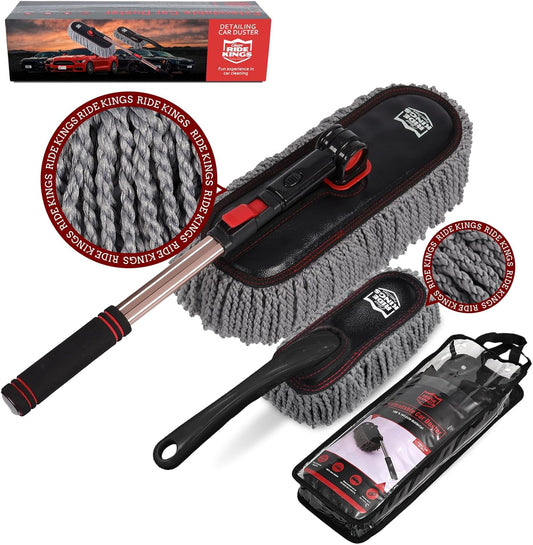 Car Duster Set with Extendable Handle for Scratch-Free Cleaning