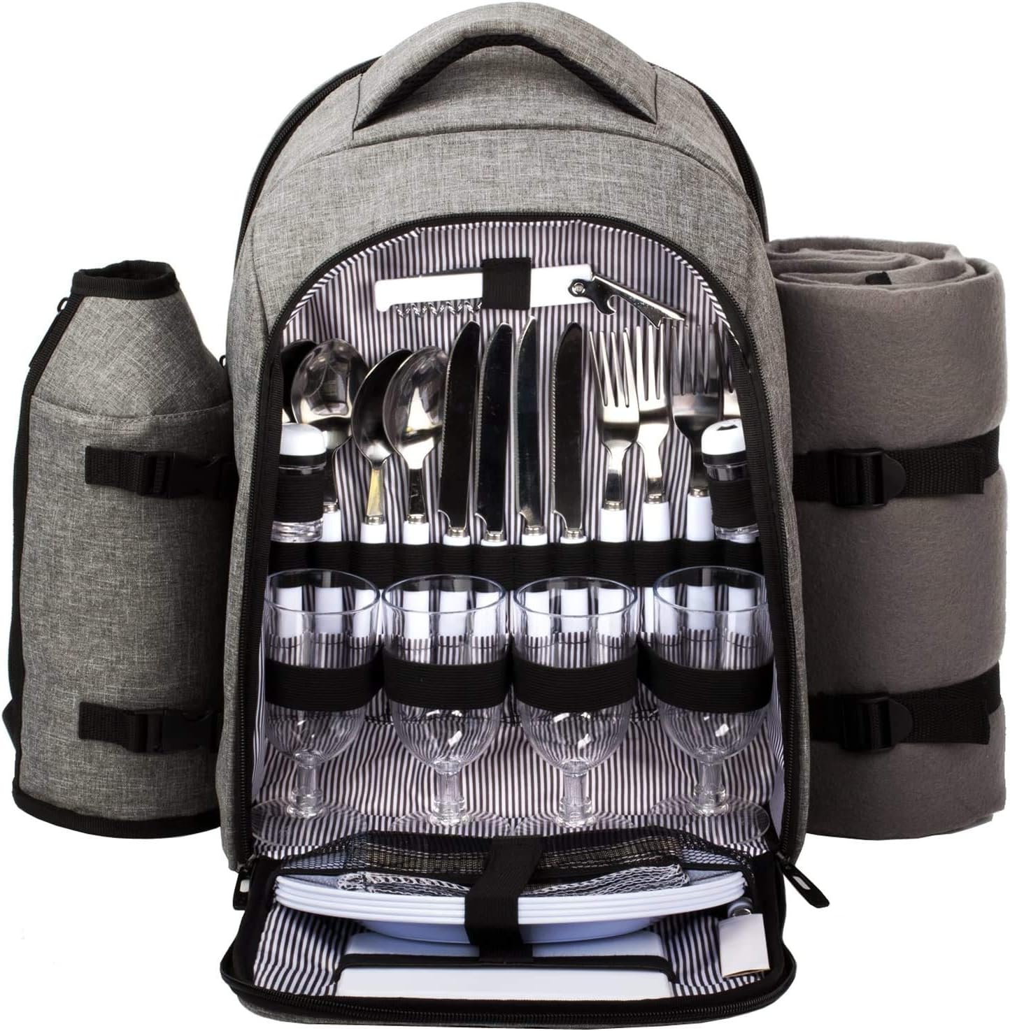 Hap Tim Picnic Basket Backpack for 4 with Insulated Cooler