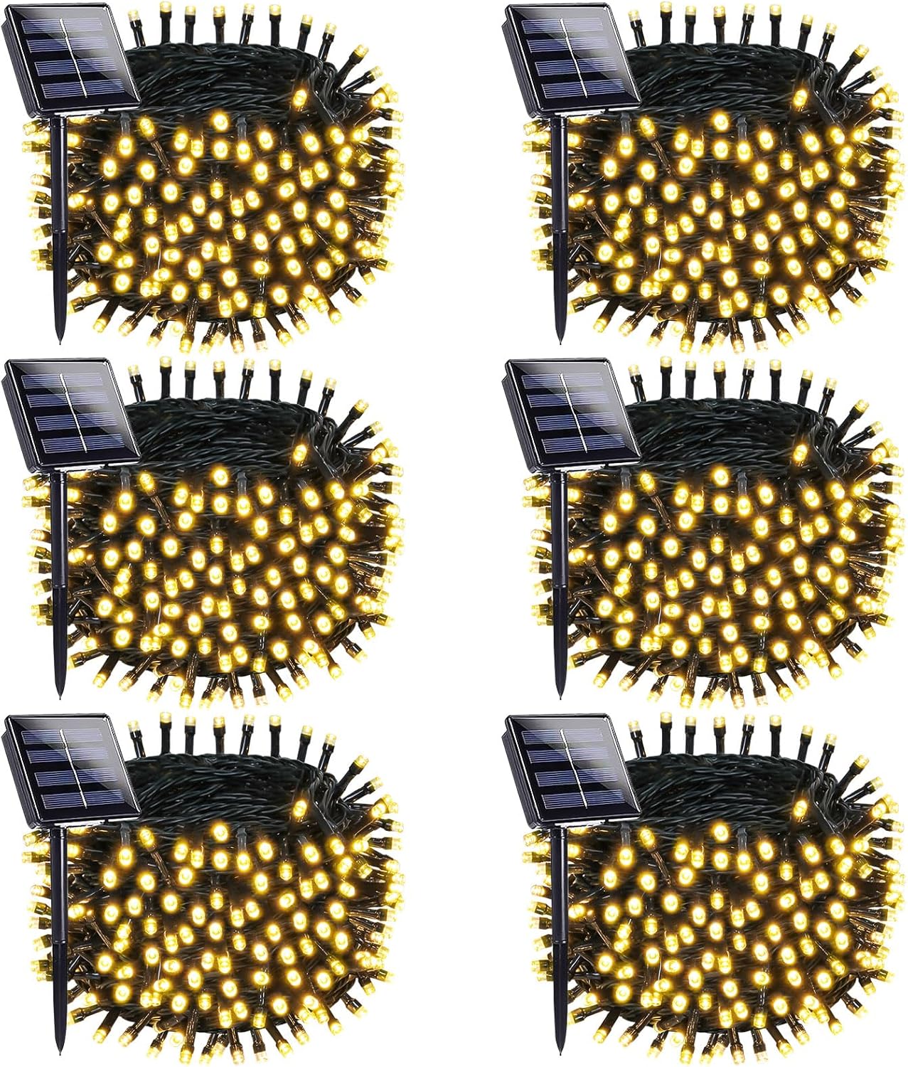 OZS 6 Pack 480LED Solar String Lights for Outdoor Decor