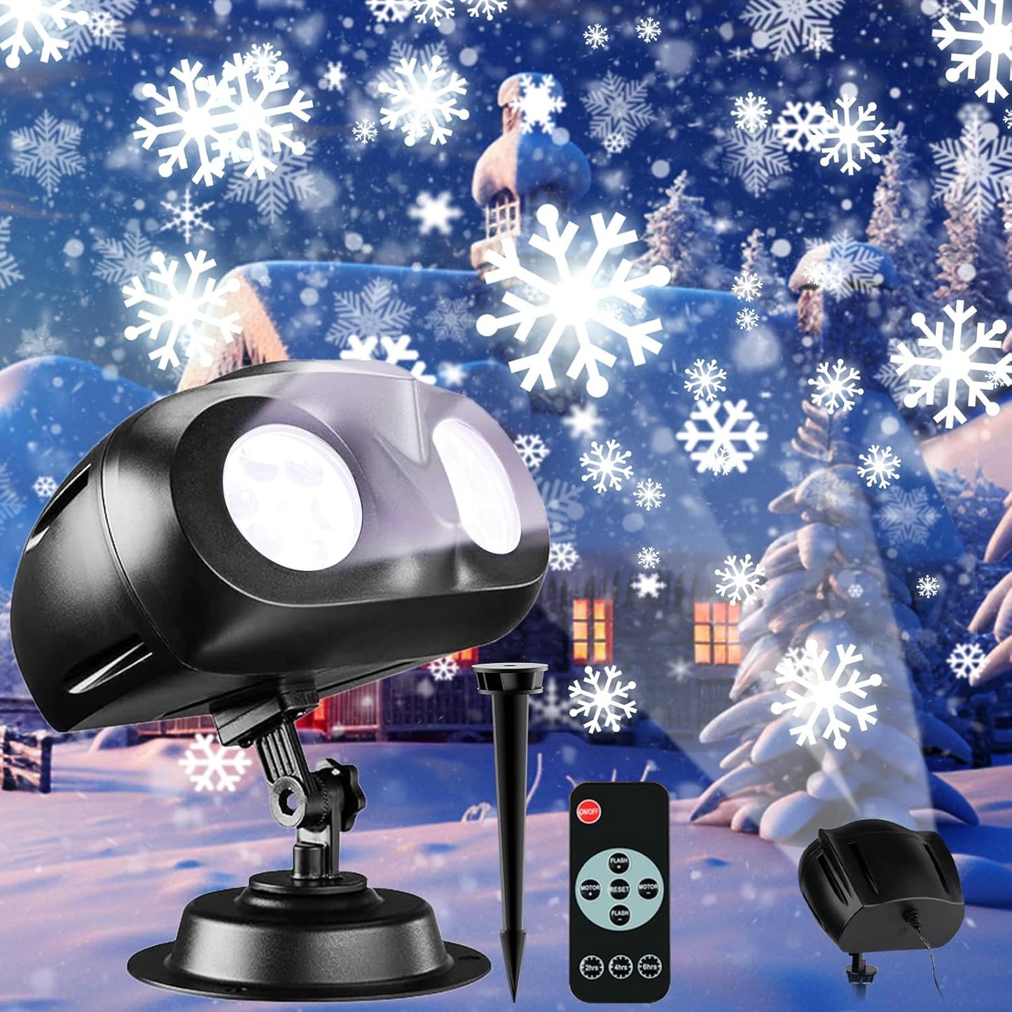 Remote Control Snowflake Christmas Projector