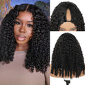 Burmese Curly V Part Wig 12in - 200% Density Water Wave