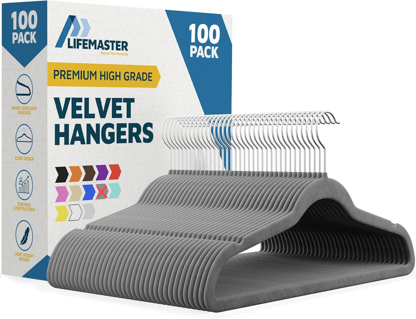 Velvet Non-Slip Hangers Set - 100 Pieces for Organized Closets