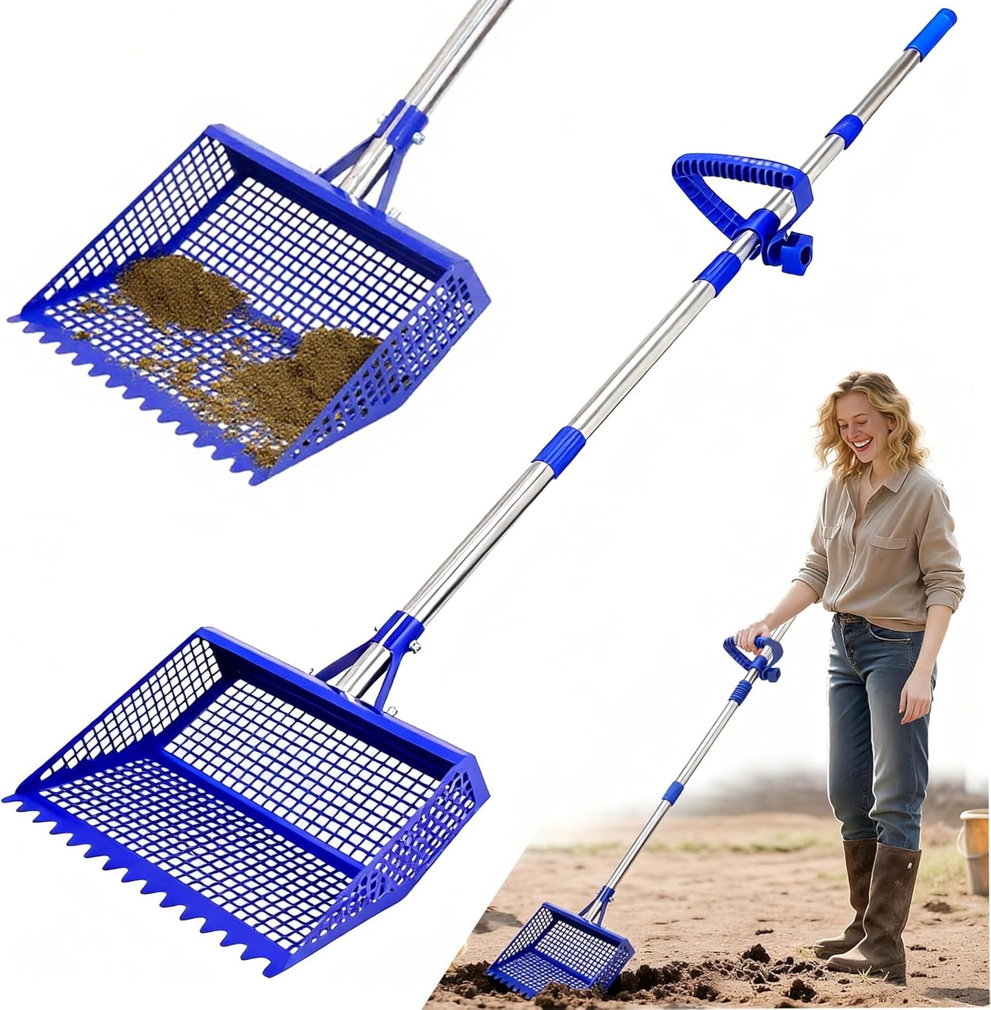 Chicken Poop Scooper & Rake 2-in-1 for Easy Waste Removal
