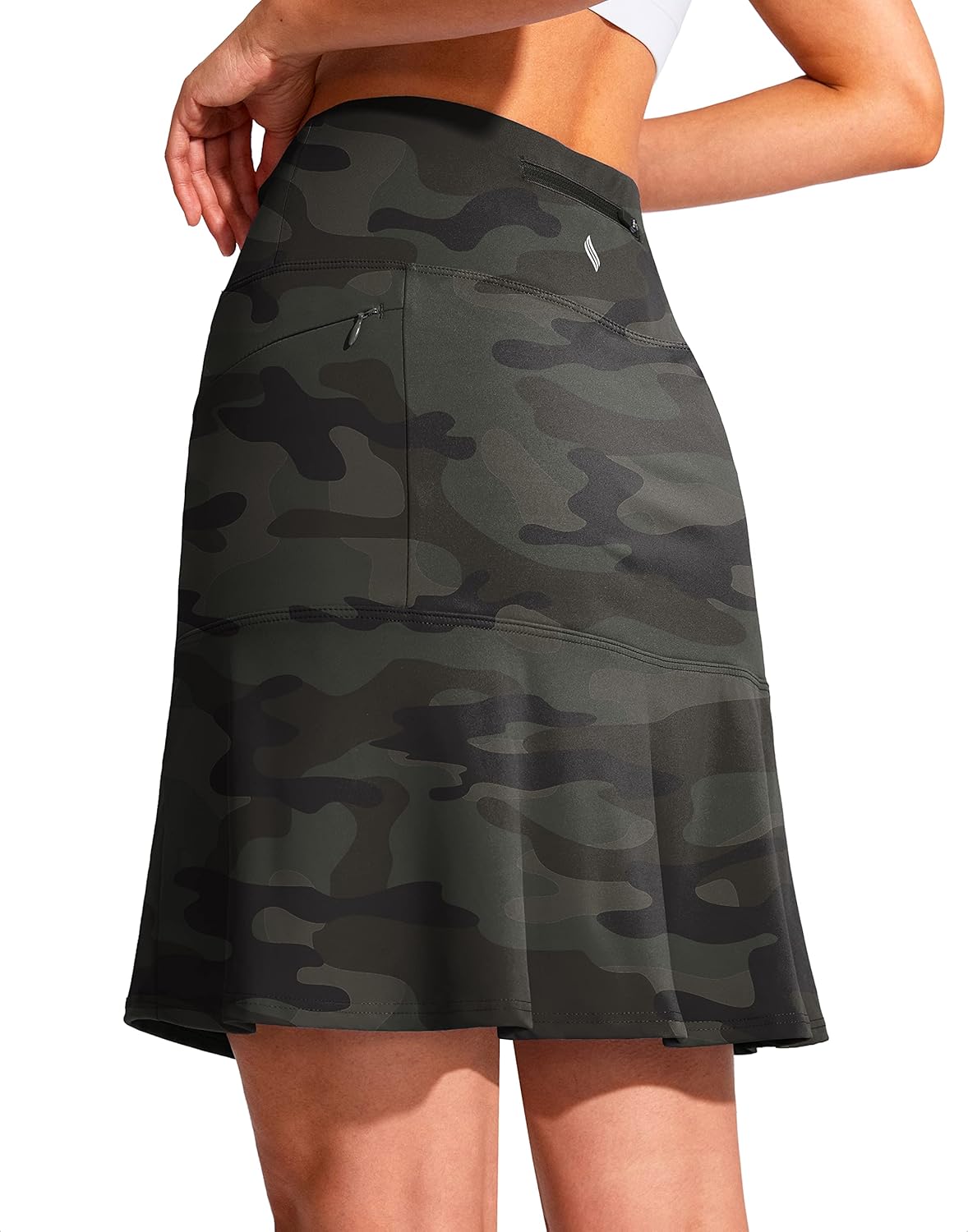 SANTINY 19in Golf Skorts for Women with Zipper Pockets