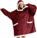 Bedsure Blanket Hoodie Wearable Blanket - Cozy Sherpa Hoodie