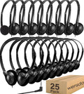Kids Headphones Bulk 25 Pack for School Classroom - Wired Adjustable