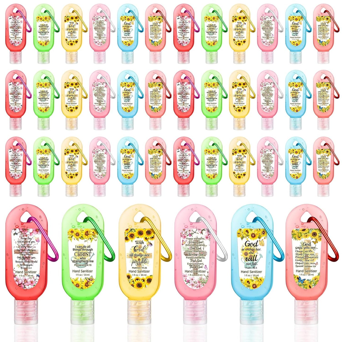 24 Pack Christian Hand Sanitizer Keychains for Gifts and Favors