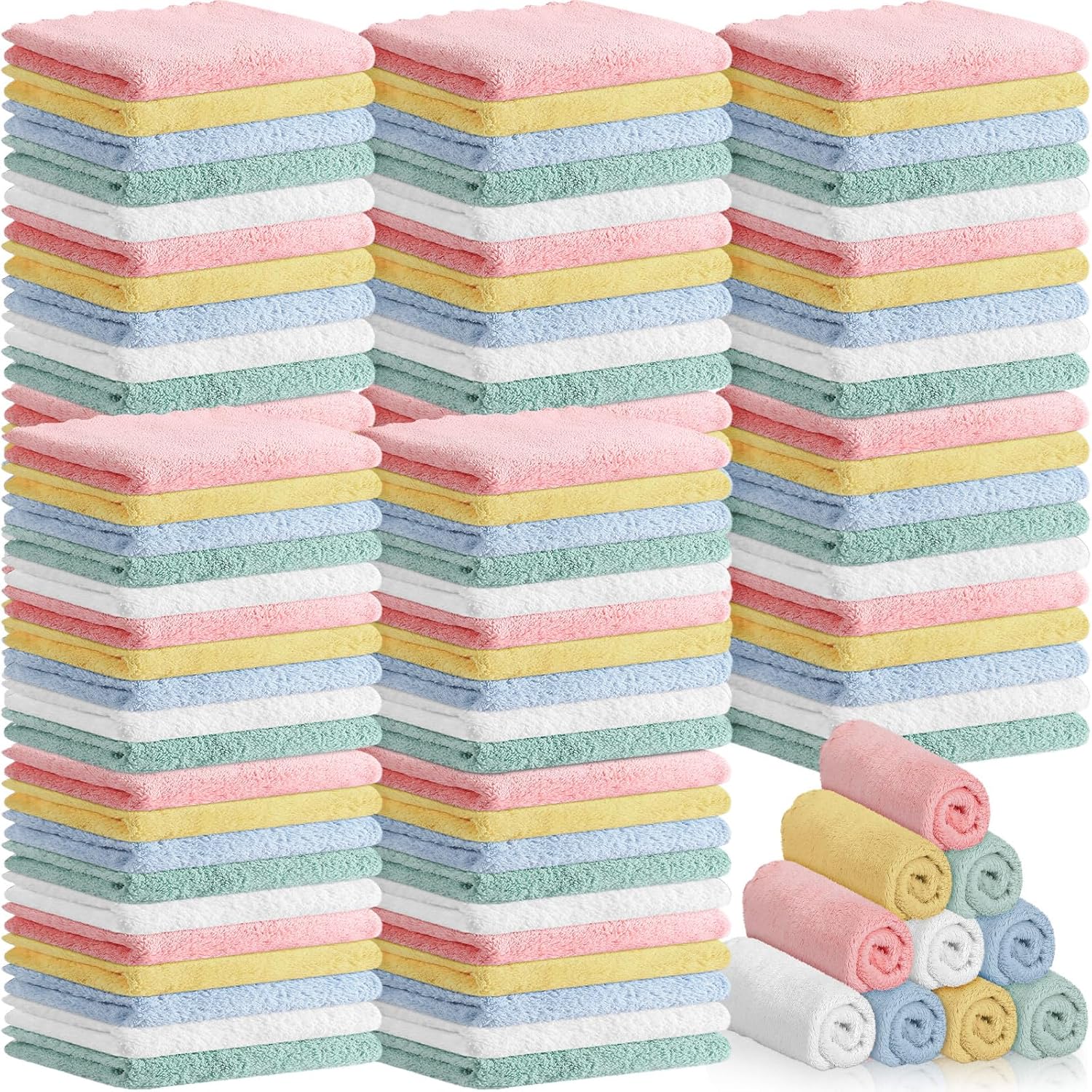 Newwiee 120 Pack Baby Washcloths for Infants and Toddlers