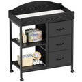 Changing Table Dresser with 3 Fabric Drawers and Pad - Compact Nursery