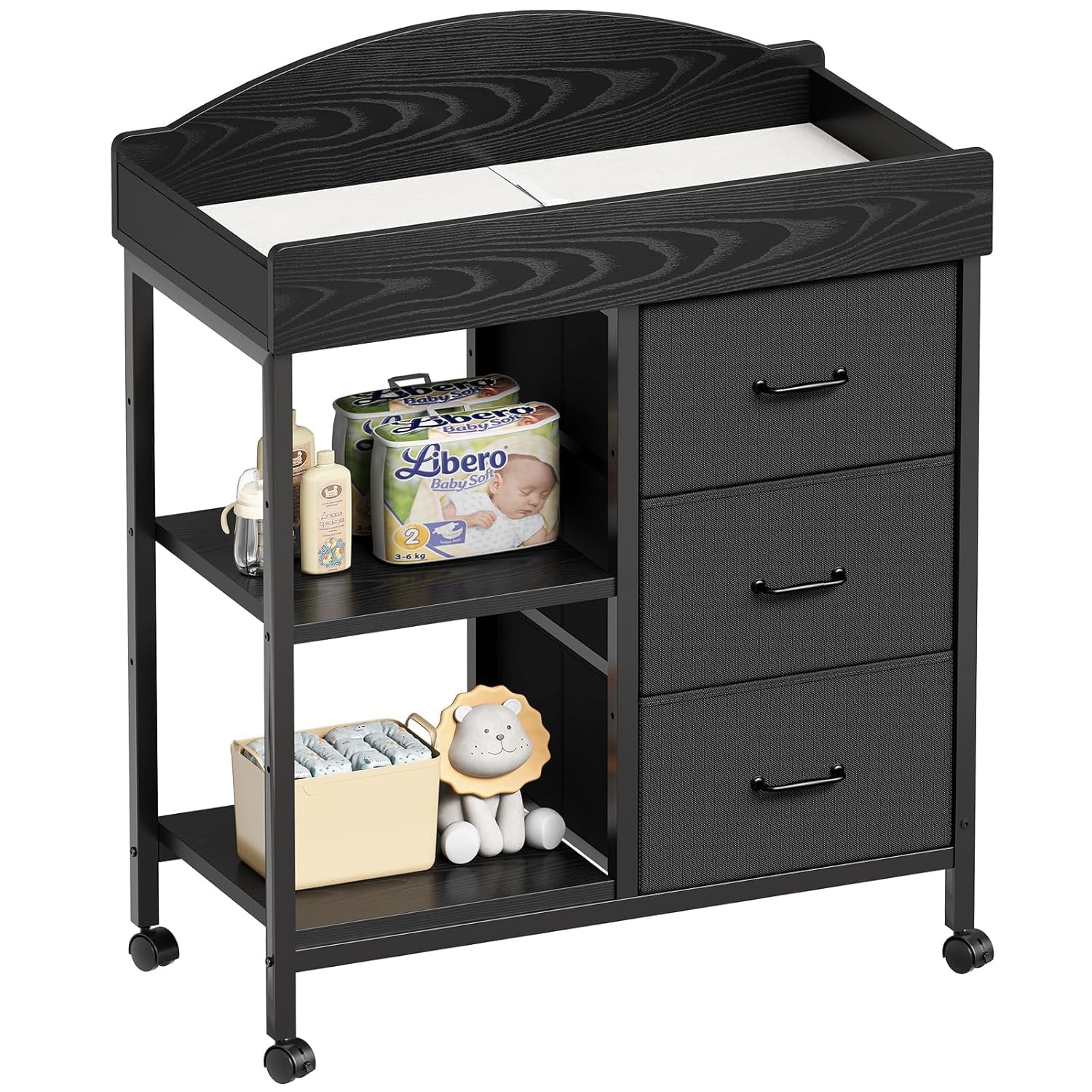 Changing Table Dresser with 3 Drawers and 2 Shelves for Nursery